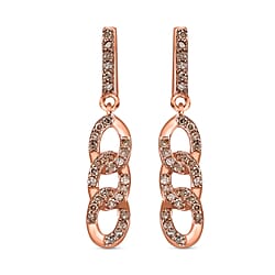 Diamond Earring with Push Back in Rhodium Overlay Sterling Silver