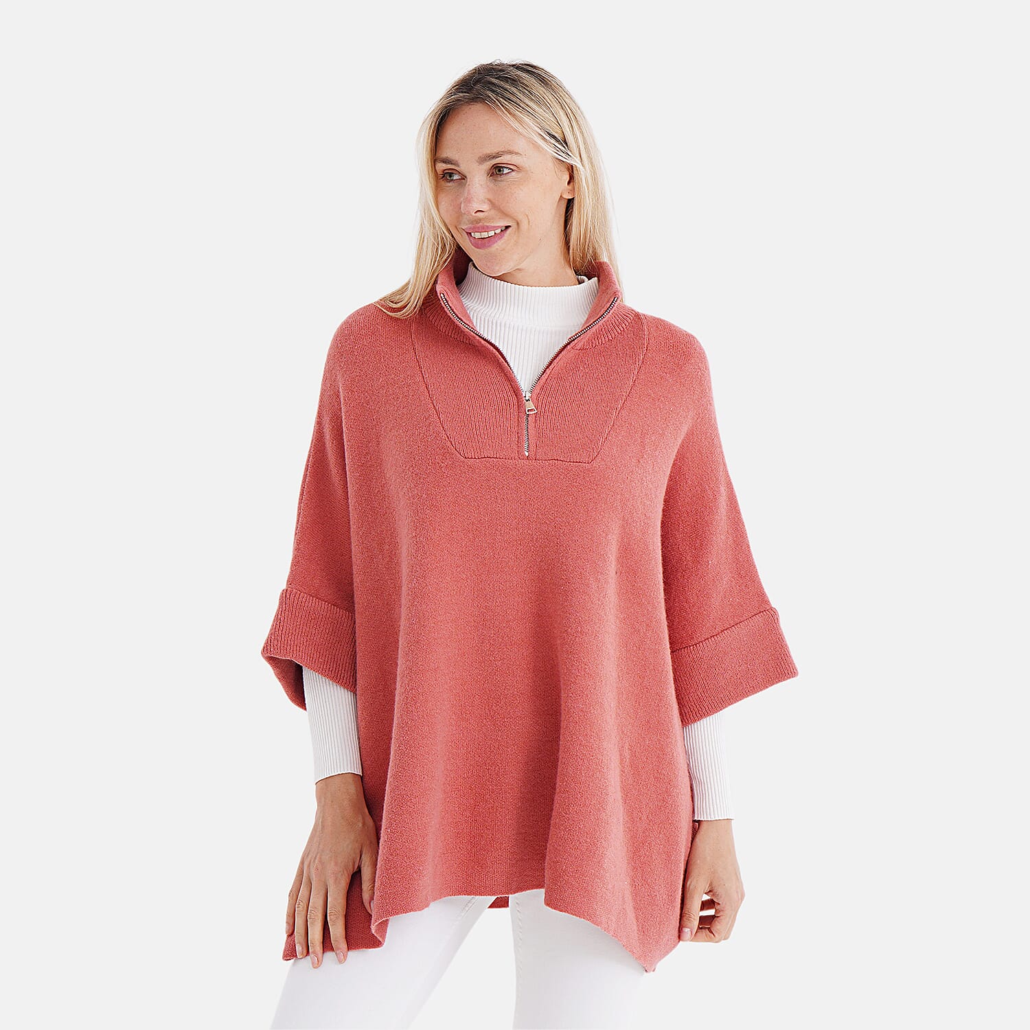Tamsy Turtleneck Half Sleeve Jumper (Free Size) - Orange