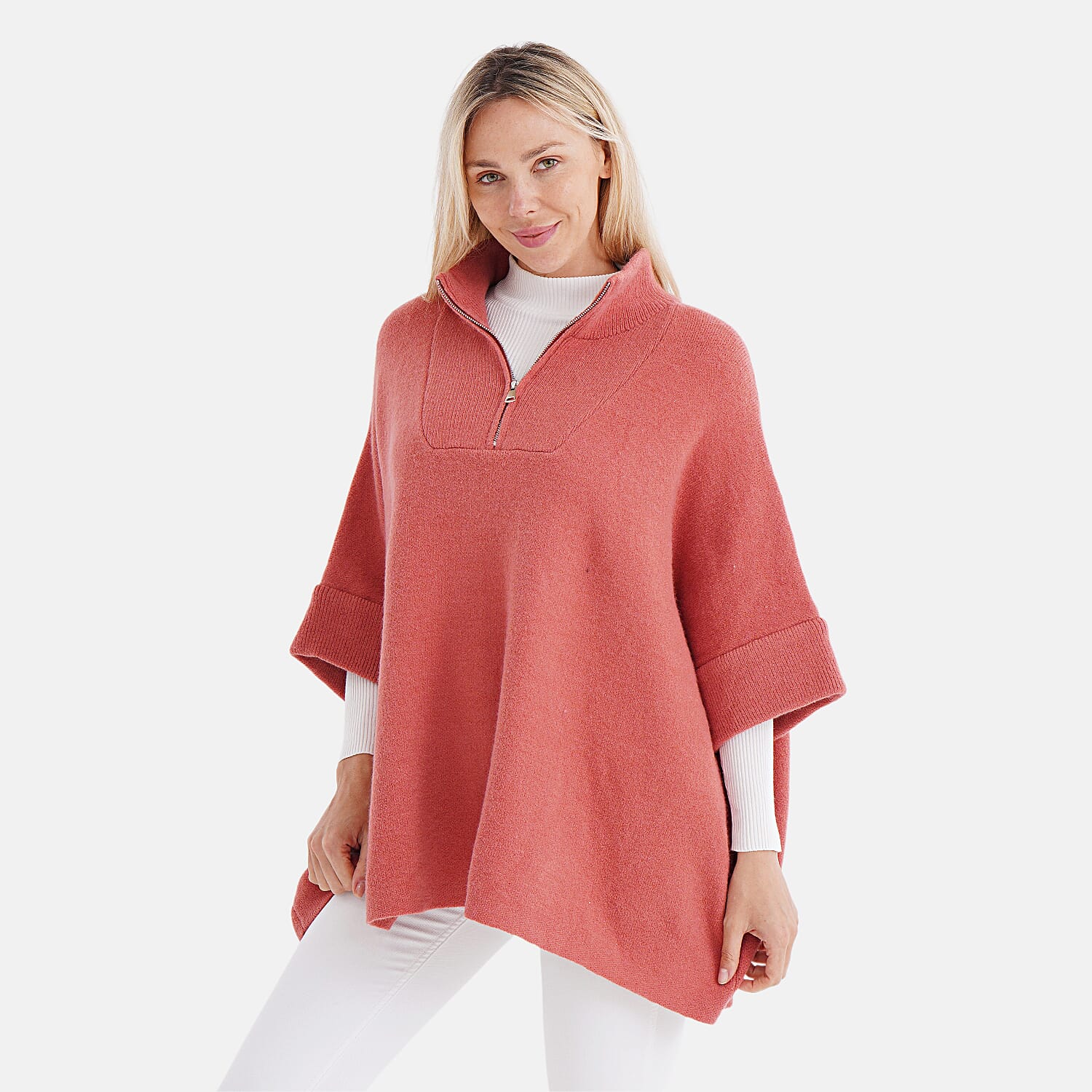 Tamsy Turtleneck Half Sleeve Jumper (Free Size) - Orange