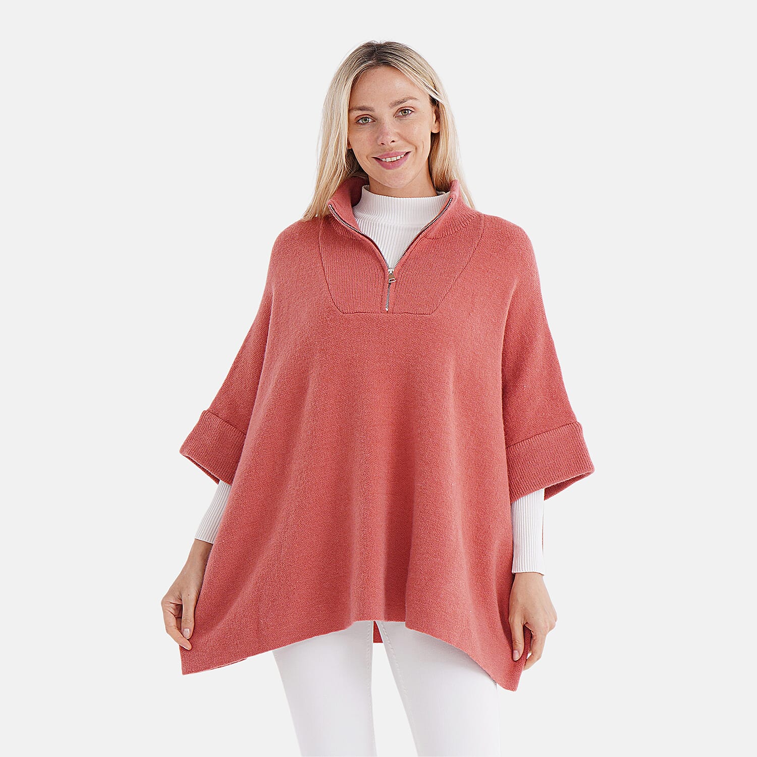Tamsy Turtleneck Half Sleeve Jumper (Free Size) - Orange
