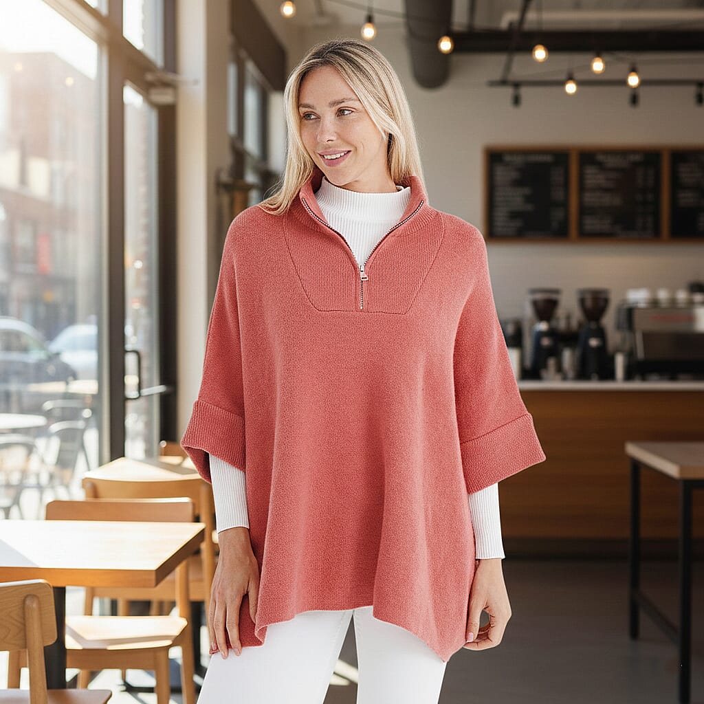 Tamsy Turtleneck Half Sleeve Jumper (Free Size) - Orange