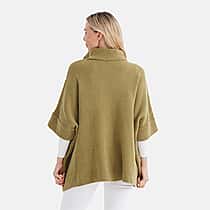 Tamsy Turtleneck Half Sleeve Jumper (One Size) - Green