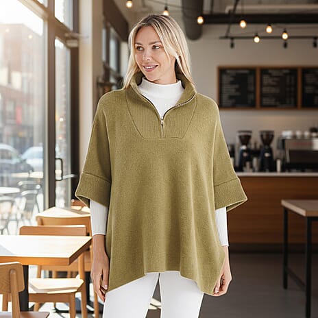 Tamsy Turtleneck Half Sleeve Jumper (One Size) - Green