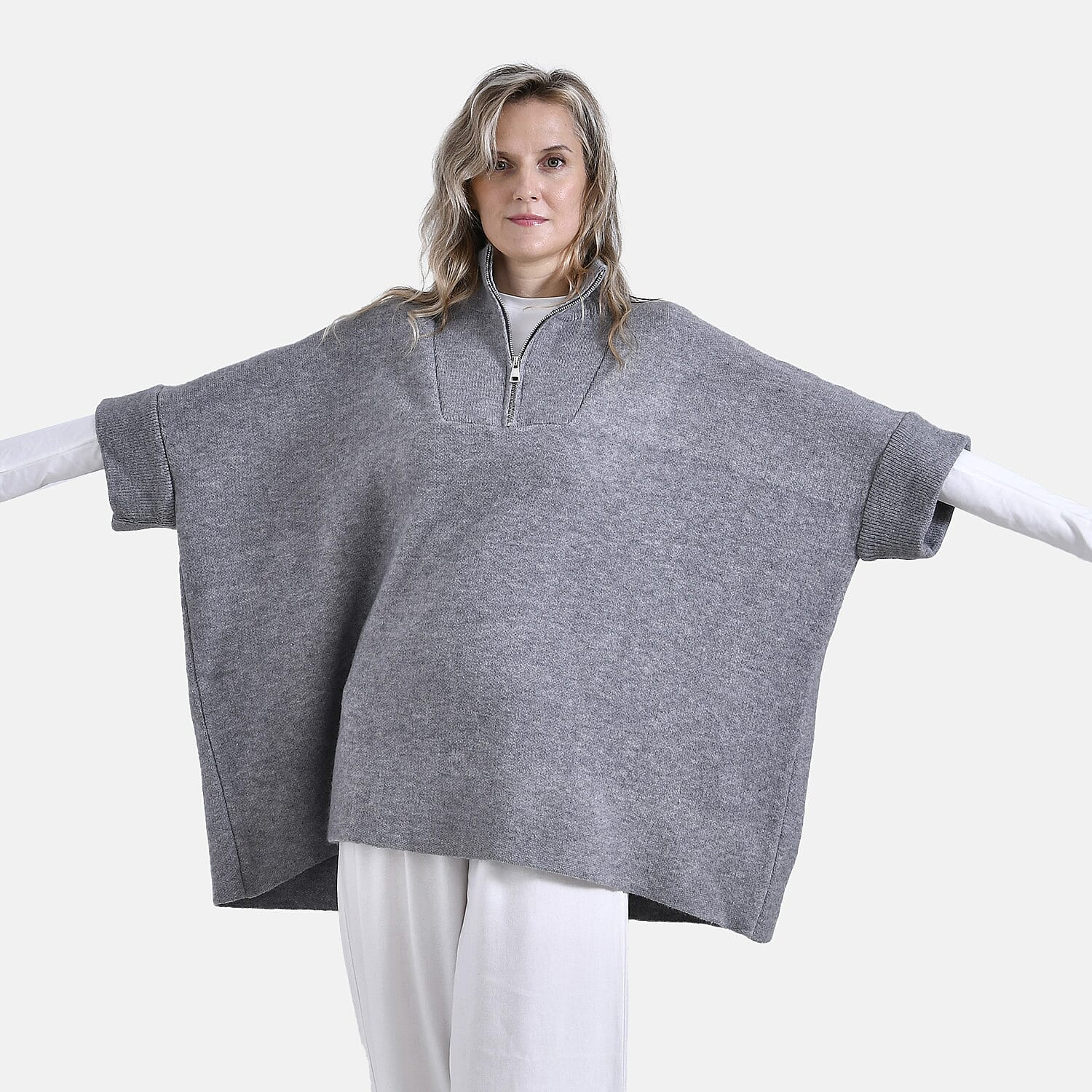 Tamsy Turtleneck Half Sleeve Jumper (Free Size) - Grey