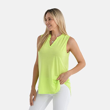 - Maisi Relaxed Fit V-Neck Sleeveless Top (Size M) - Green