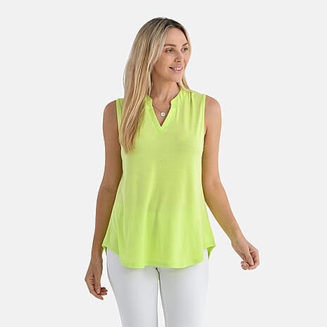 - Maisi Relaxed Fit V-Neck Sleeveless Top (Size M) - Green