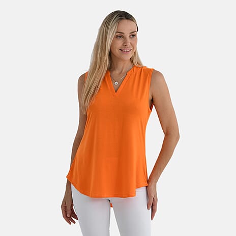 & Maisi Leopard Blouse (Size - XL) - Orange & Navy Blue