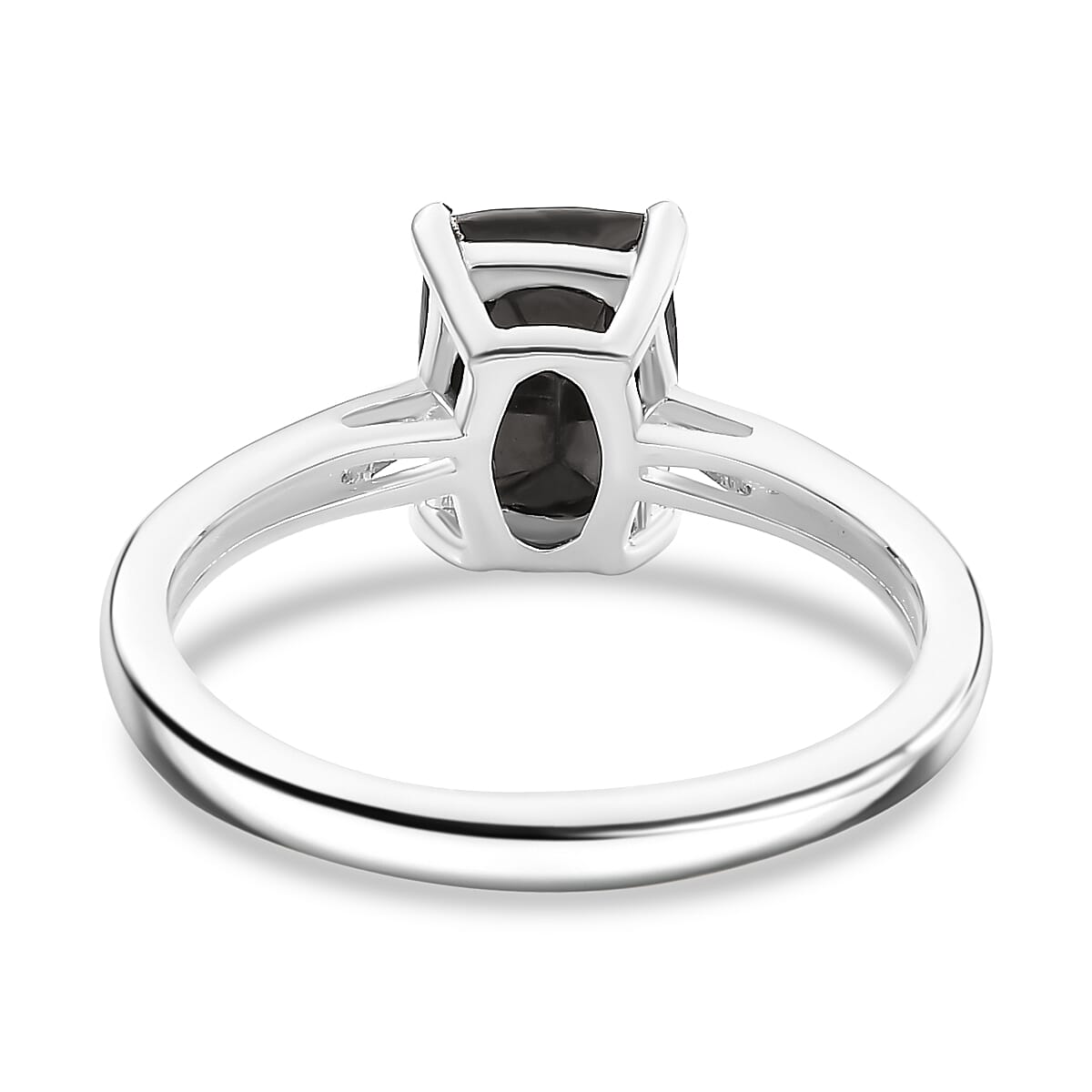 Natural Elite Shungite Solitaire Ring in Sterling Silver