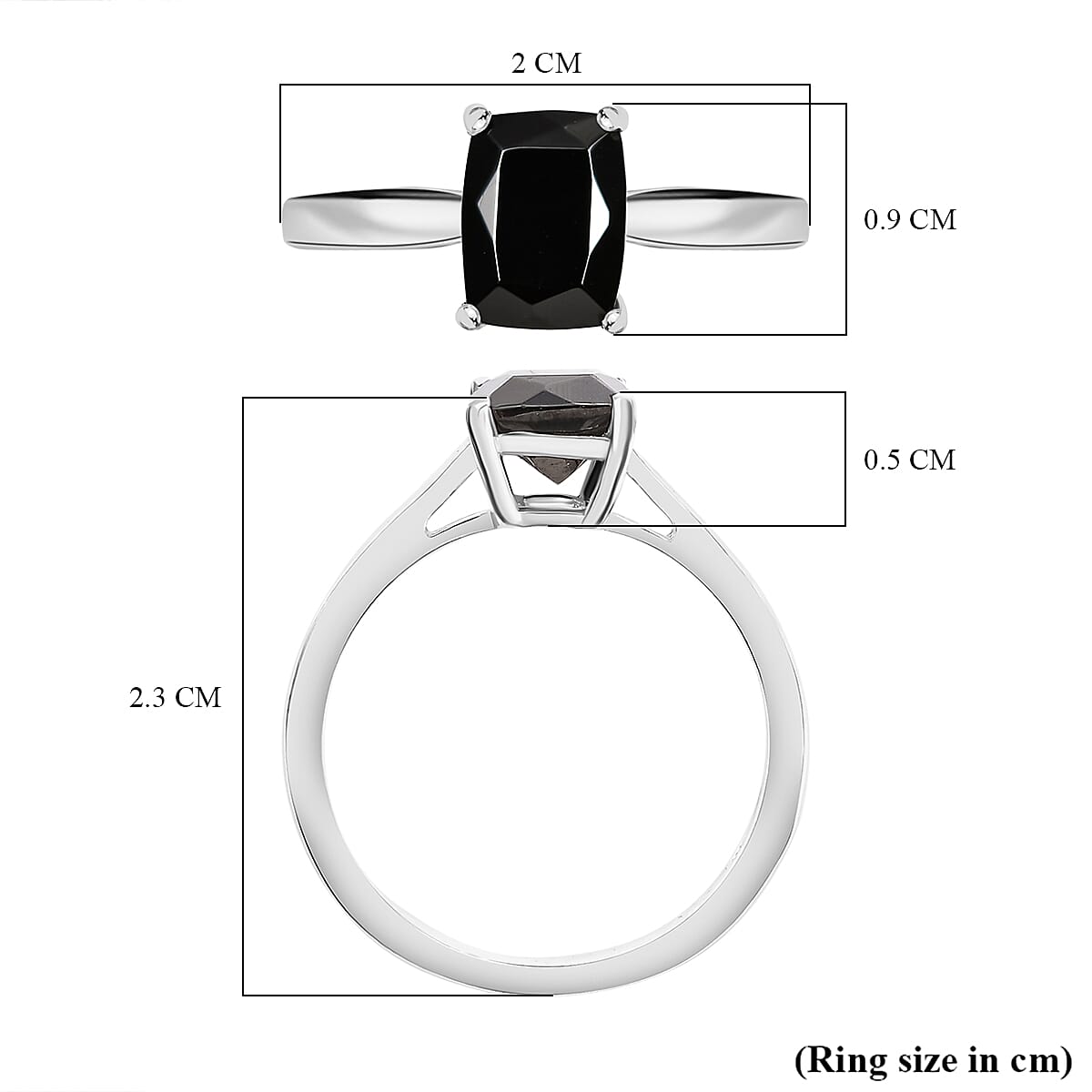Natural Elite Shungite Solitaire Ring in Sterling Silver