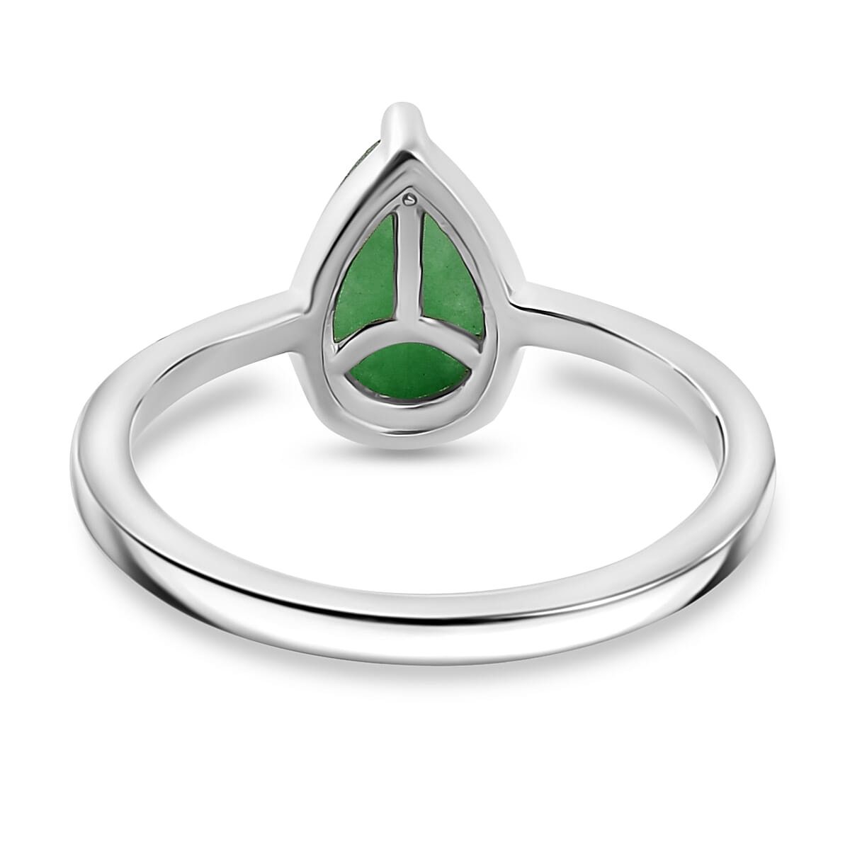 Green Jade Ring in Sterling Silver 1.76 Ct.