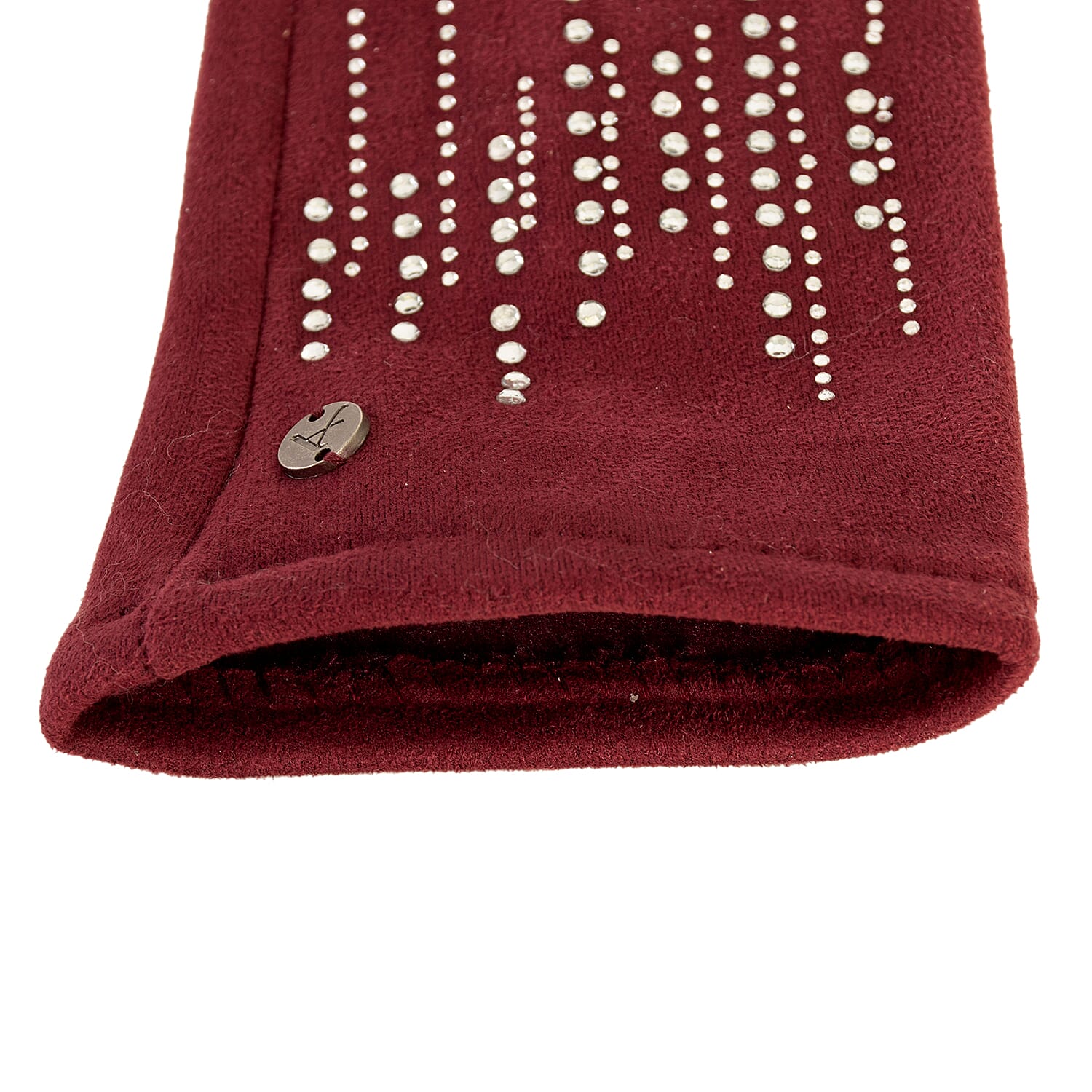 Set of Winter Scarf (Grey) and Gloves (Marroon)