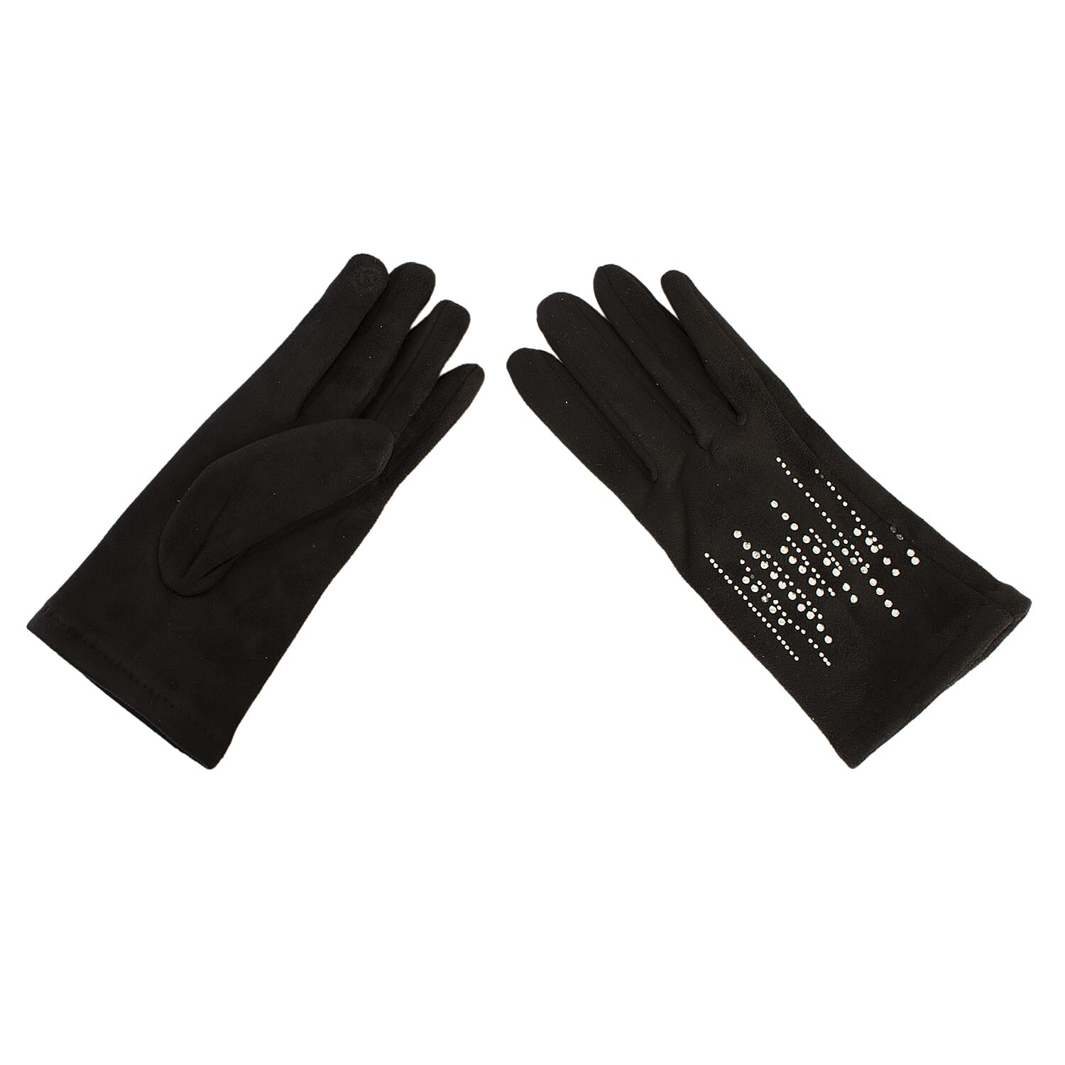 Ladies Studded Gloves - Black