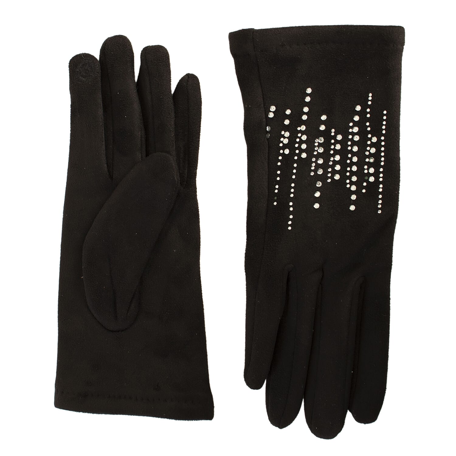 Ladies Studded Gloves - Black