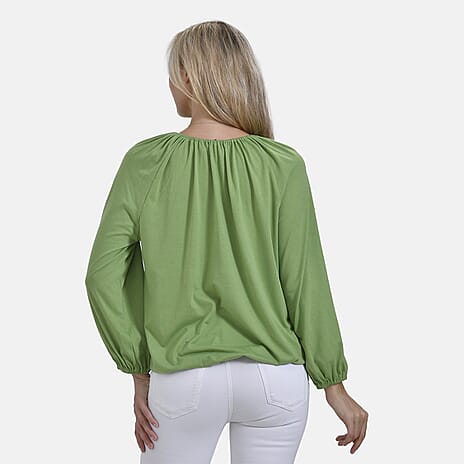 & Maisi Jersey Balloon Top (Size L) - Green