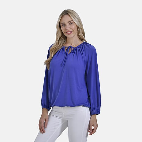 & Maisi Jersey Balloon Top (Size XL) - Blue