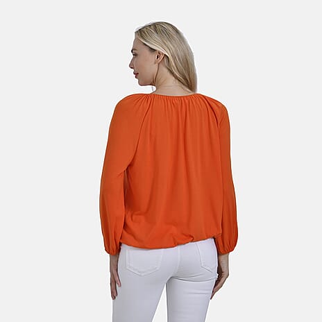 & Maisi Jersey Balloon Top (Size M) - Orange