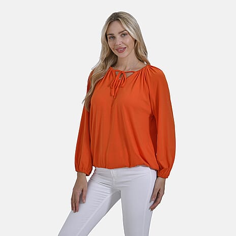 & Maisi Jersey Balloon Top (Size M) - Orange
