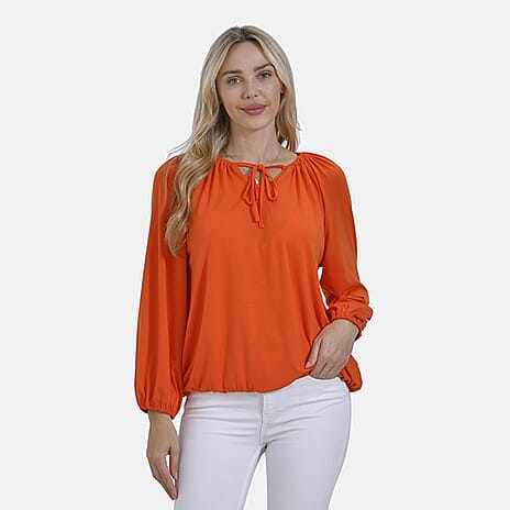 & Maisi Jersey Balloon Top (Size M) - Orange