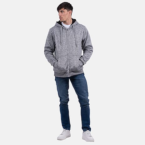 Charles Norton Fur Lined Hooded Jacket (Size M) - Light Grey