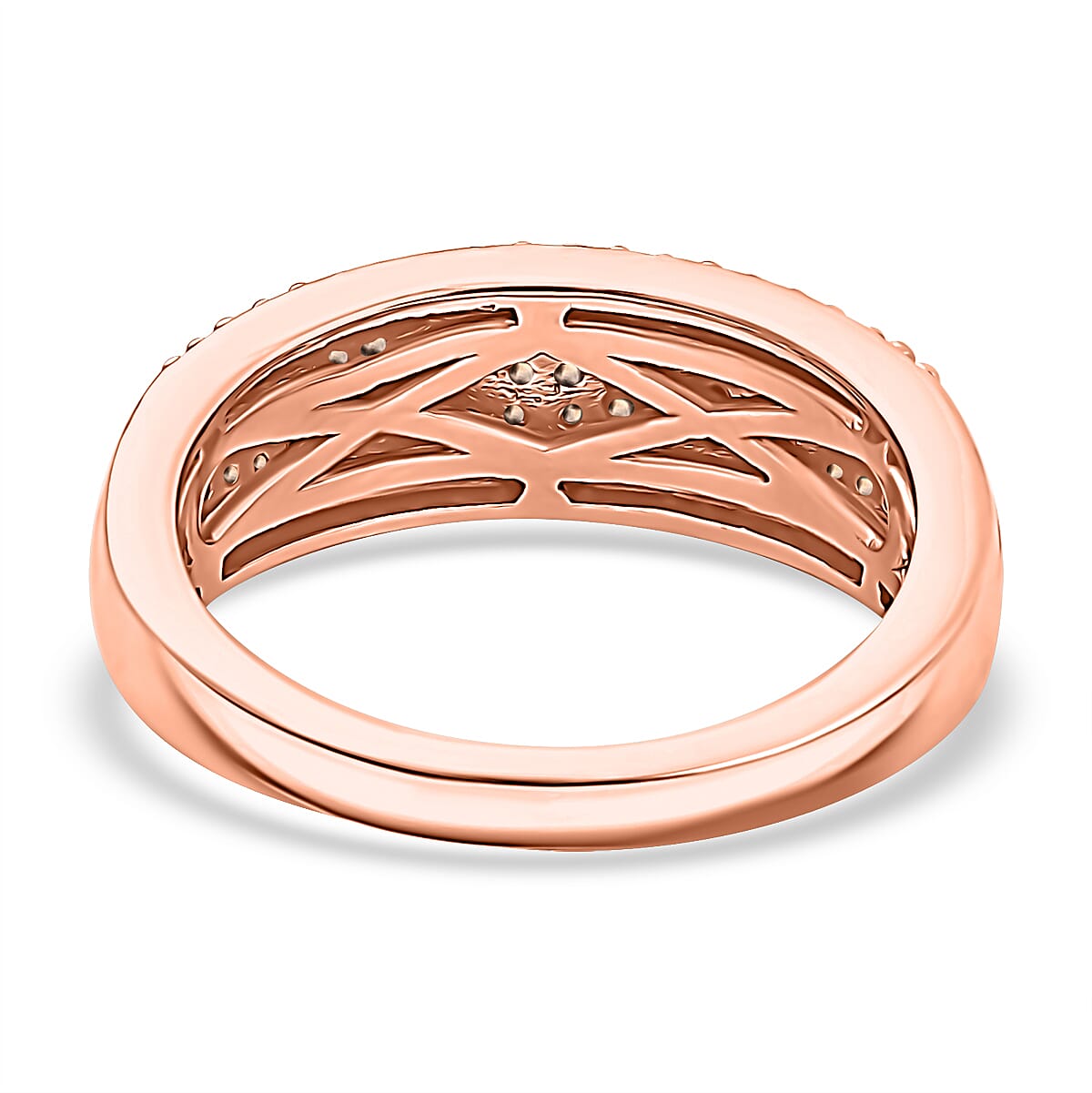 White Diamond & Champagne Diamond Ring in 18K Vermeil Rose Gold Plated Sterling Silver 0.50 Ct. White Diamond & Champagne Diamond Ring in 18K Vermeil Rose Gold Plated Sterling Silver 0.50 Ct.