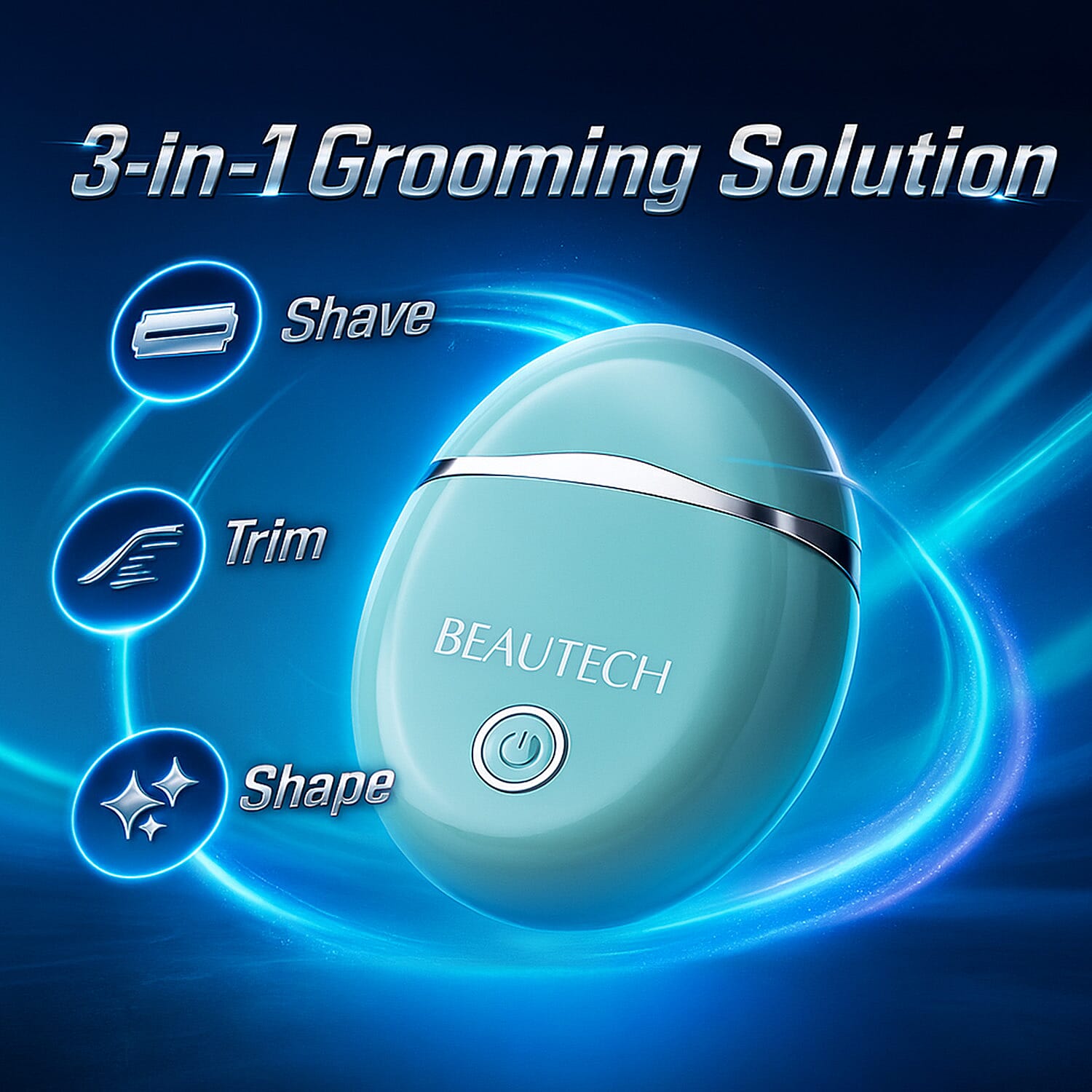 Beautech Womens Portable 3 in 1 shaver with USB Charging - Green