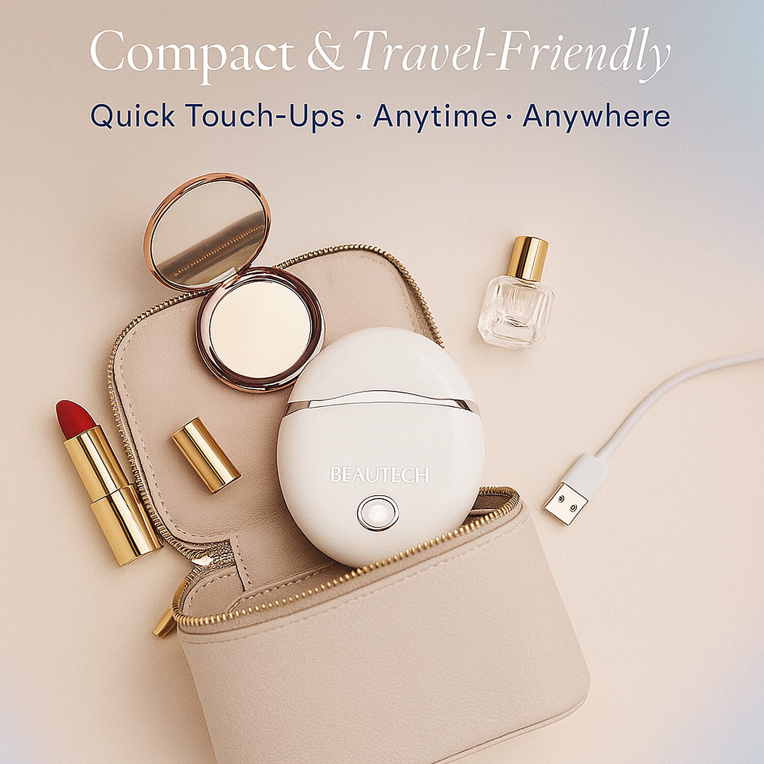 Beautech Womens Portable Shaver with USB Charging - White