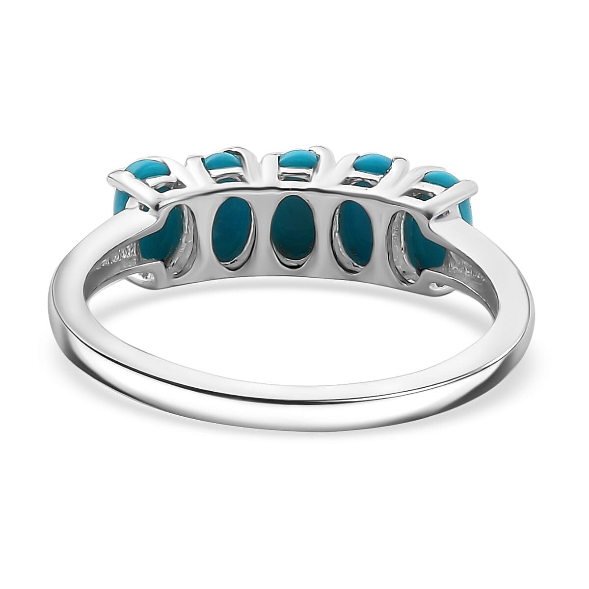 Sleeping Beauty Turquoise 5 Stone Ring in Sterling Silver 1.28 Ct. Sleeping Beauty Turquoise 5 Stone Ring in Sterling Silver 1.28 Ct.