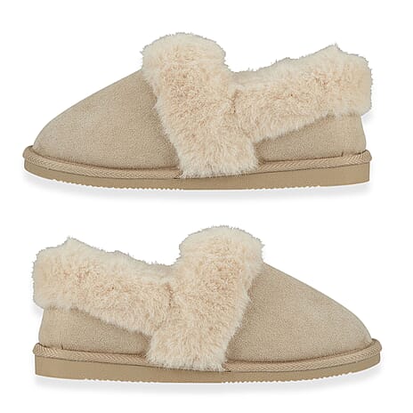 Jo - Joe ELGIN Super Soft Ladies Slippers (Size 5) - Beige