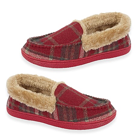 Jo - Joe PITLOCHRY Super Soft Ladies Slippers (Size 4) - Festive Red