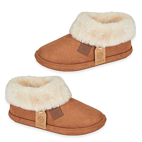 Jo & Joe Ladies Slipper (Size 4) - Cognac