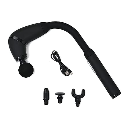 Soulsmart Handheld Percussion Massage Gun with 4 Attachments for Muscle Relaxation - Black