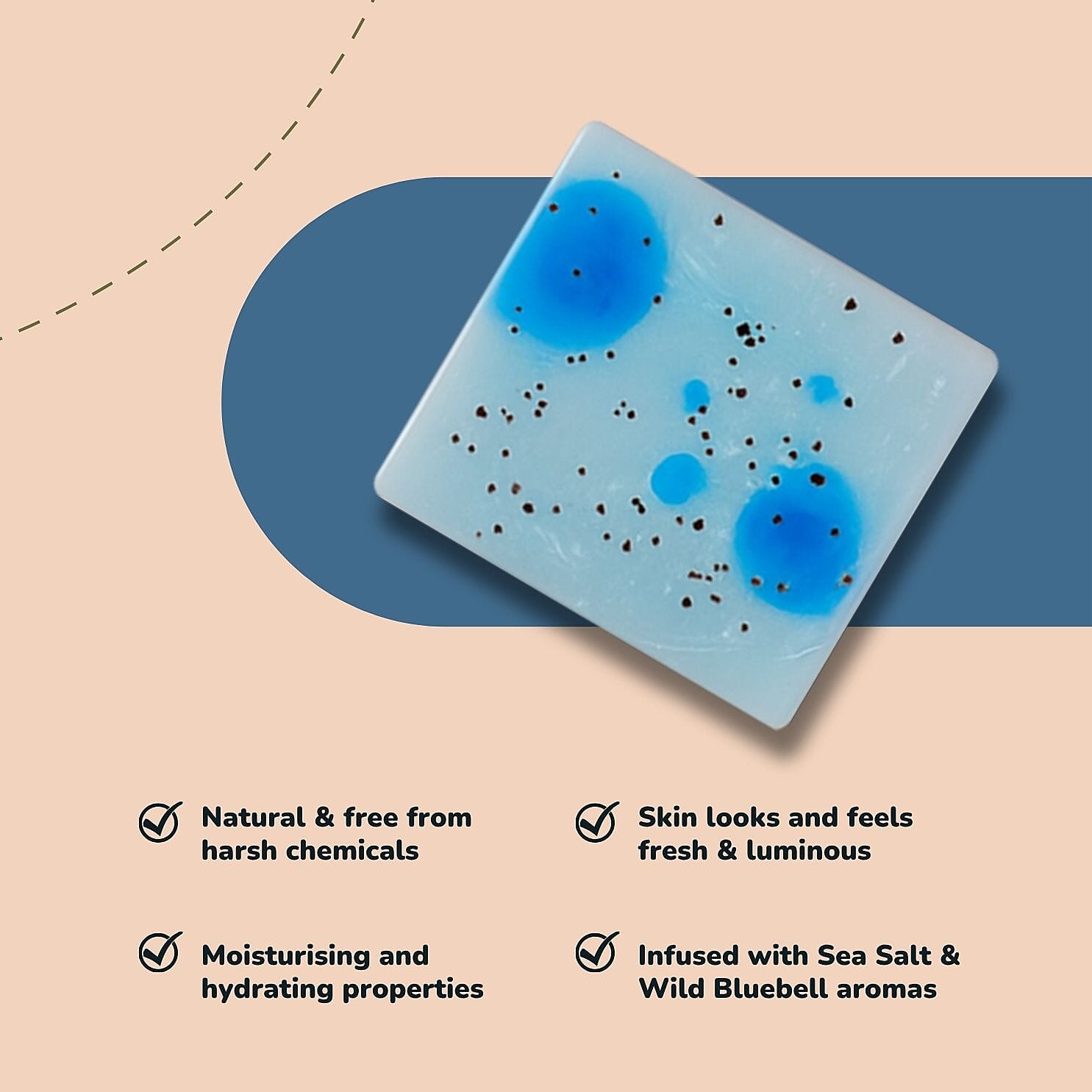 Marigold & Lotus Set of 2 Gentle Clean Scented Soap & Sponge - Sea Salt & Wild Bluebell