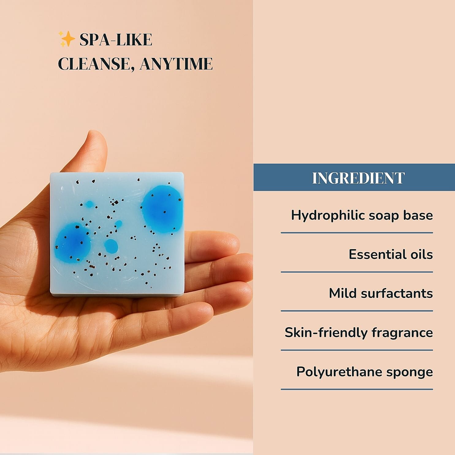 Marigold & Lotus Set of 2 Gentle Clean Scented Soap & Sponge - Sea Salt & Wild Bluebell