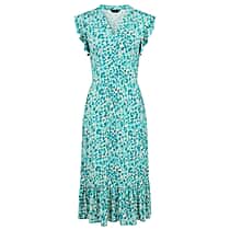 Emreco Sleeveless Tie Waist Animal Tile Print Midi Dress (Size - 10)
