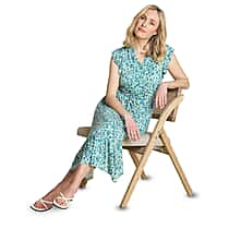 Emreco Sleeveless Tie Waist Animal Tile Print Midi Dress (Size - 10)