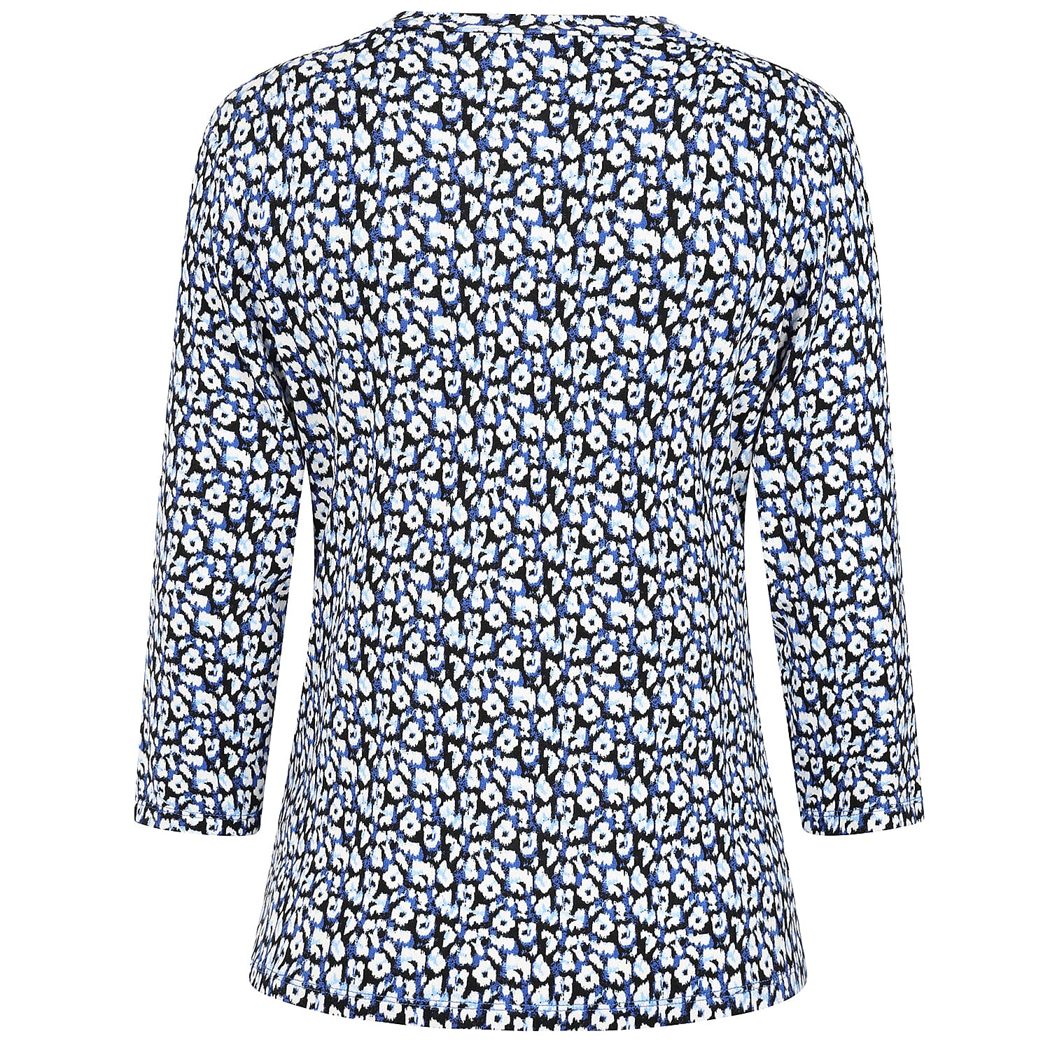 Emreco Casual 3-4 Sleeve V-Neck Printed Top