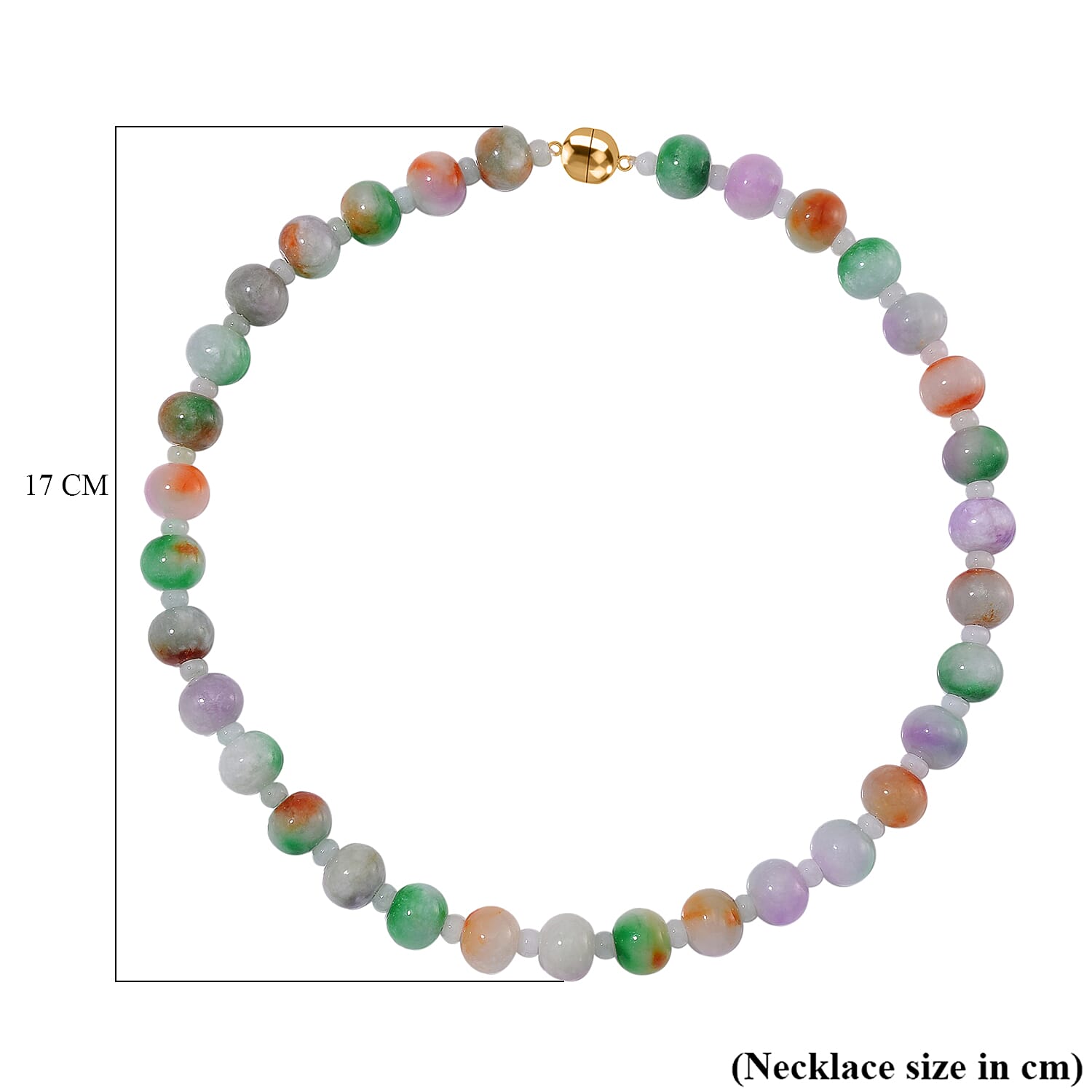Very Rare - Bi Colour Jadeite Jade Necklace (Size - 20) in Yellow Gold Plated Sterling Silver 630.0 Ct.