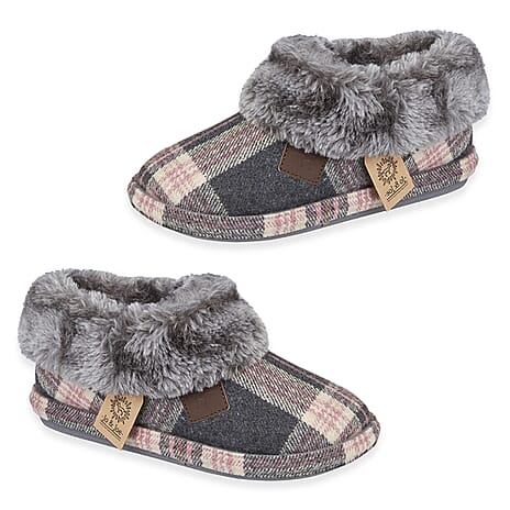 Jo & Joe Ladies Slipper (Size 6) - PEBBLE
