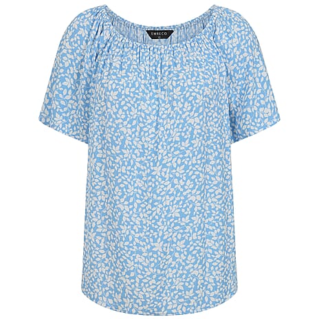 Emreco Womens Floral Print Short Sleeve Off-Shoulder Top (Size 20)