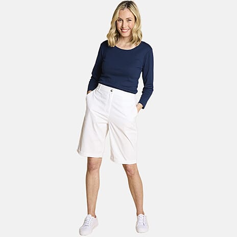 Emreco Relaxed Fit 3-4 Sleeve Crew Neck Classic Top (Size 18) - Navy