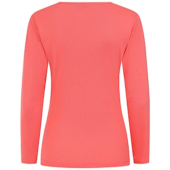 https://tjcuk.sirv.com/Products/79/7/7972621/Emreco-Relaxed-Fit-3-4-Sleeve-Crew-Neck-Classic-Top-Size-10-Coral_7972621_3.jpg?w=342&h=342