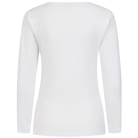 Classics Crew Neck 3-4 Sleeve Top (Size 10) - White