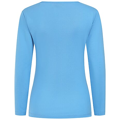 Classics Crew Neck 3-4 Sleeve Top (Size 20) - Blue