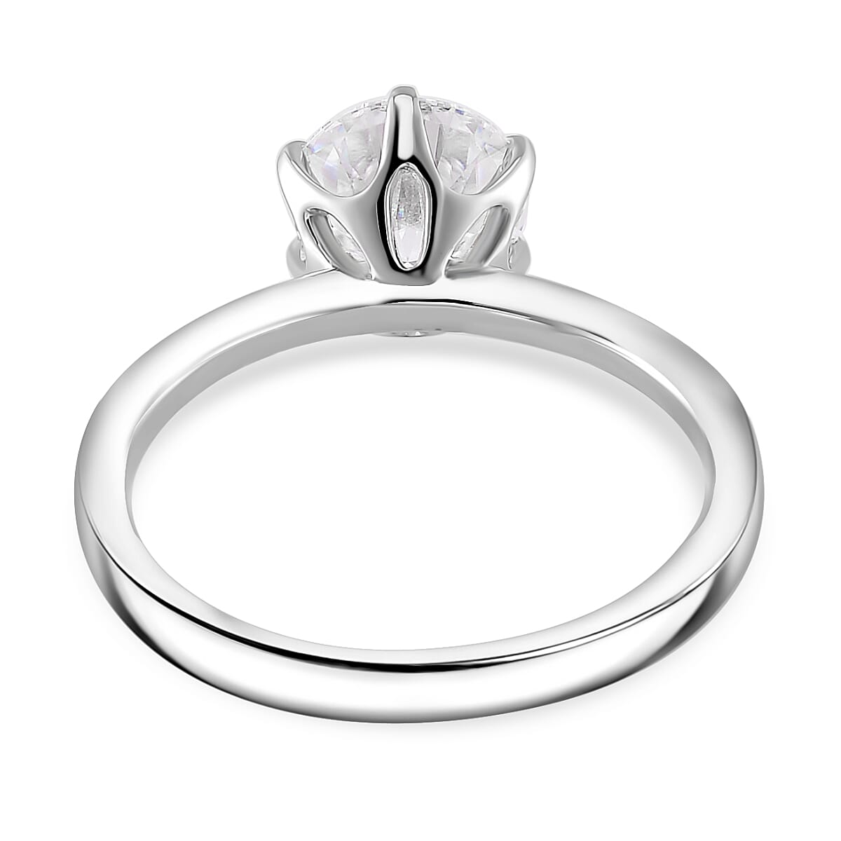 RADIANTA Moissanite - GRA Certified D-VVS1 Moissanite Solitaire Ring in Rhodium Overlay Sterling Silver 2.00 Ct.