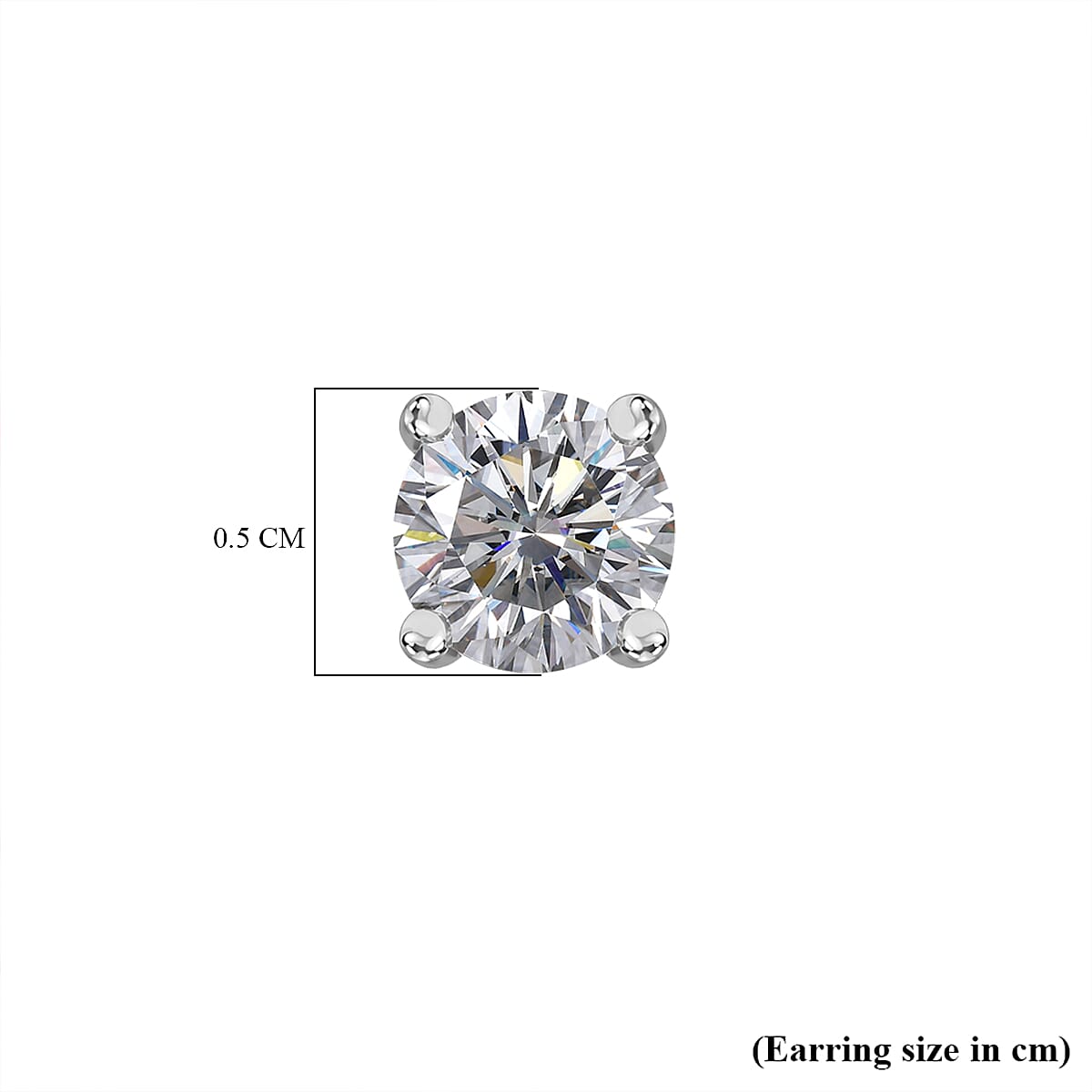 RADIANTA Premium D Colour VVS1 - GRA Certified D-VVS1 Moissanite Solitaire Stud Push Post Earring in Rhodium Overlay Sterling Silver 1ct RADIANTA Premium D Colour VVS1 - GRA Certified D-VVS1 Moissanite Solitaire Stud Push Post Earring in Rhodium Overlay Sterling Silver 1ct