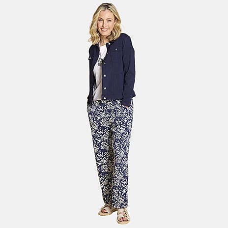 Emreco Stretch Jean-Style Jacket (Size 10) - Navy