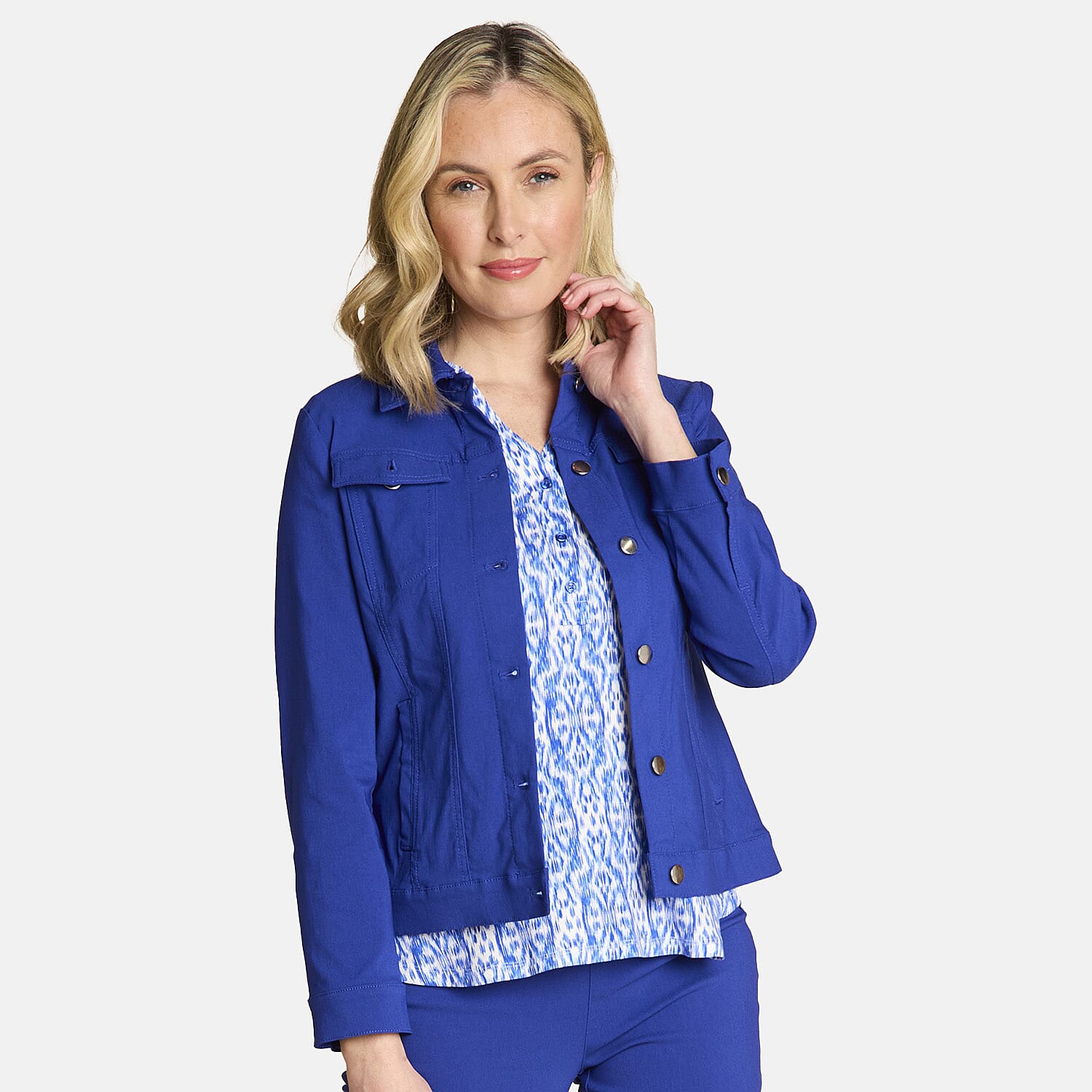 Emreco Bengaline Stretch Jacket (Size 18) - Royal