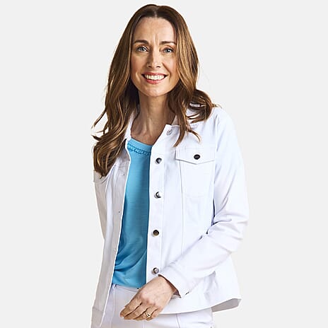 Classics Bengaline Style Stretch Jacket - White (Size 12)