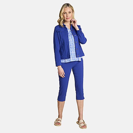 Emreco Classic Bengaline Stretch Denim Style Jacket (Size 12) - Royal