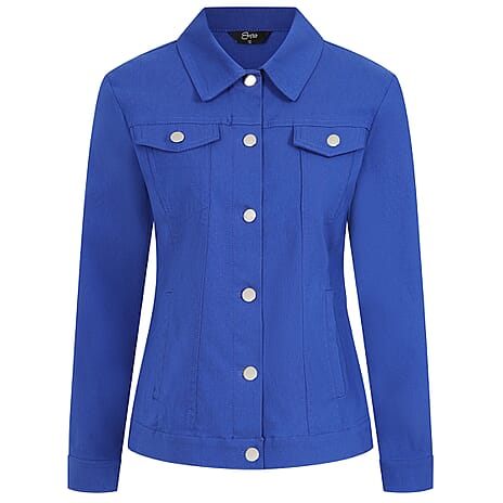 Emreco Classic Bengaline Stretch Denim Style Jacket (Size 12) - Royal